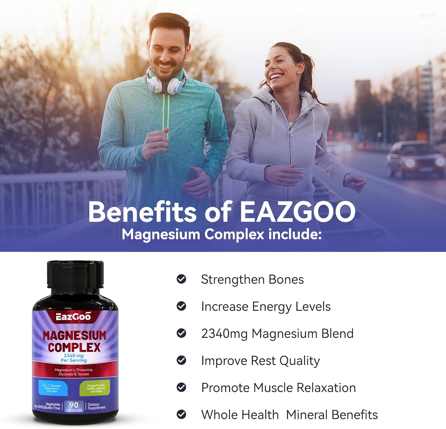 Chelated Magnesium Complex 2340mg - Supports Relaxation & Brain Health - 180 Veggie Capsules