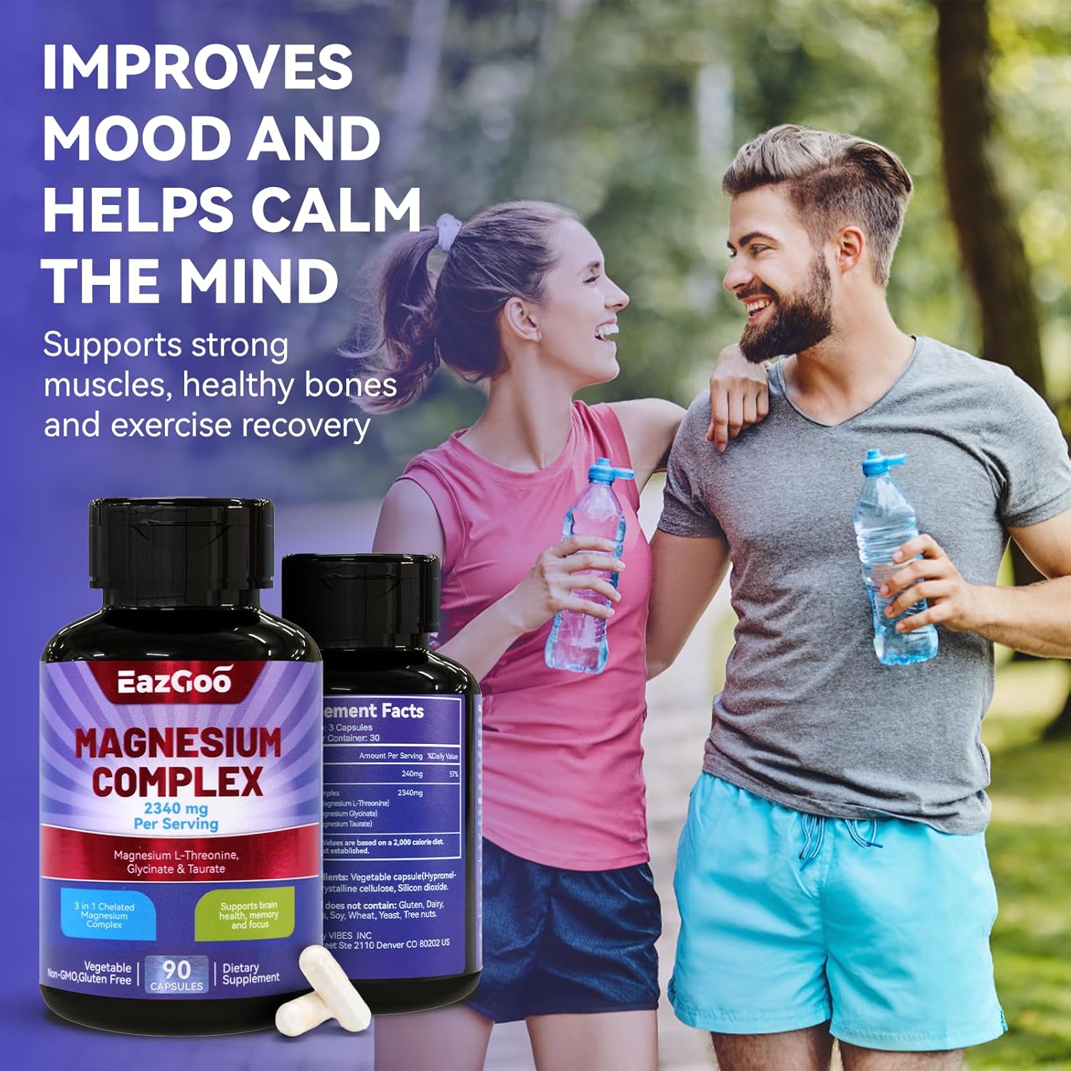 Chelated Magnesium Complex 2340mg - Supports Relaxation & Brain Health - 180 Veggie Capsules