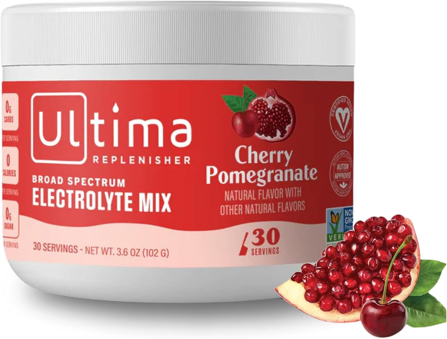 Cherry Pomegranate Electrolyte Drink Mix - 60 Servings, Daily Replenisher Powder Box - Nature Vista