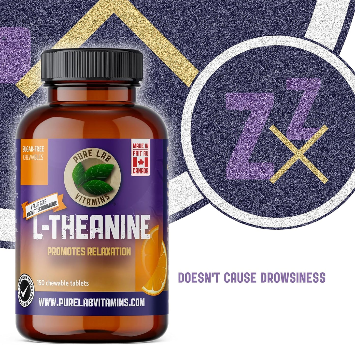 Chewable L-Theanine Supplement for Relaxation, Sleep, Mood, Memory, and Focus - 150 Tablets - Enhances Sleep Quality