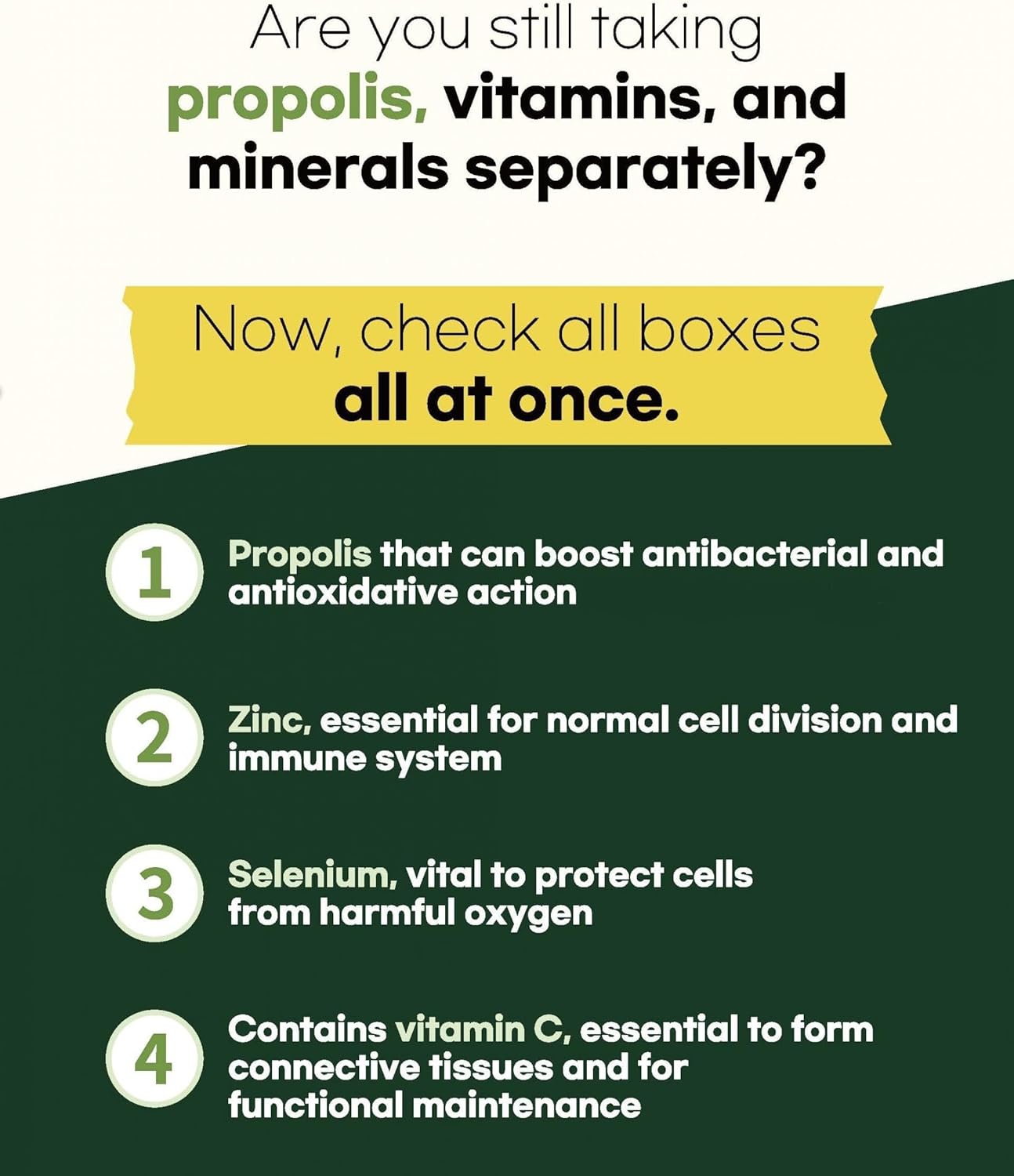 Chewable Propolis Tablets with 20mg Flavonoids for Immune Support and Antioxidant Protection - 60 Tablets