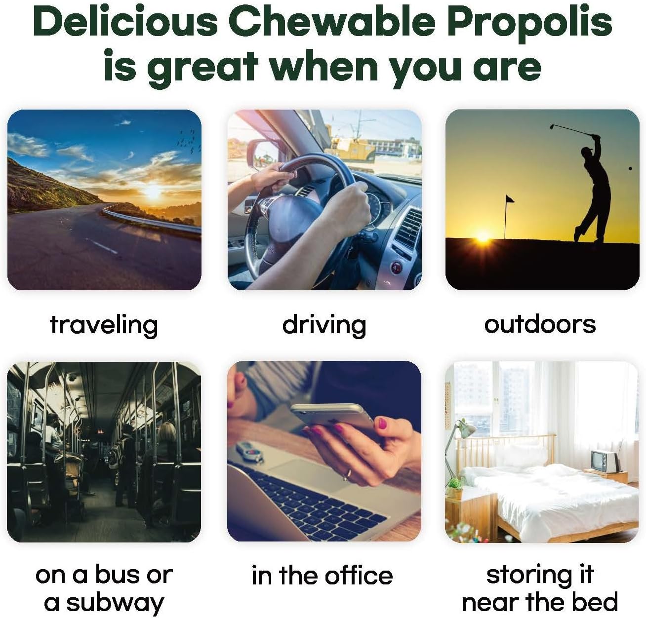 Chewable Propolis Tablets with 20mg Flavonoids for Immune Support and Antioxidant Protection - 60 Tablets