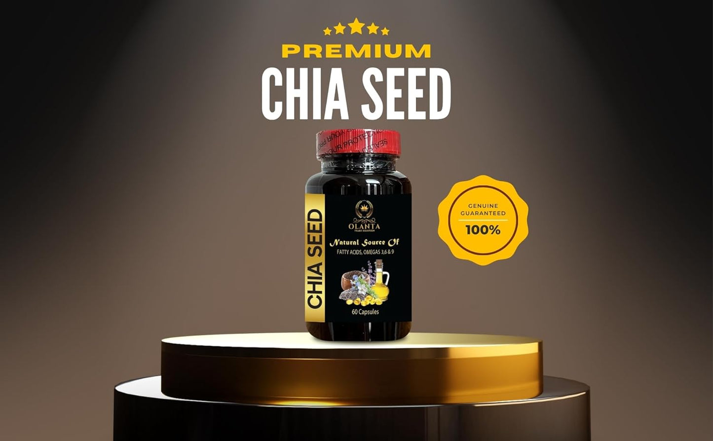 Chia Seed Extract Pills - Digestive Supplements for Bodybuilding, Omega-3 Source - 2 Bottles 120 Capsules