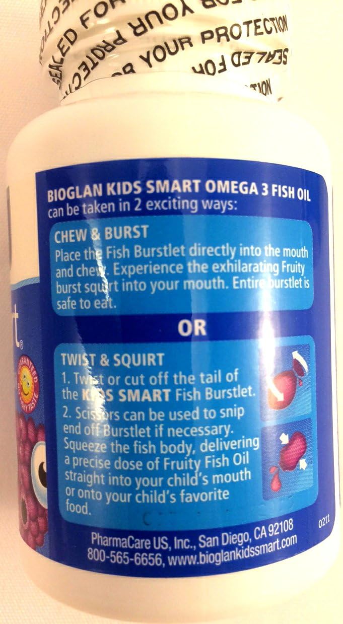 Children's Omega-3 Fish Oil Chewables with DHA, Berry Flavor, 60 Burstlets, Pack of 2