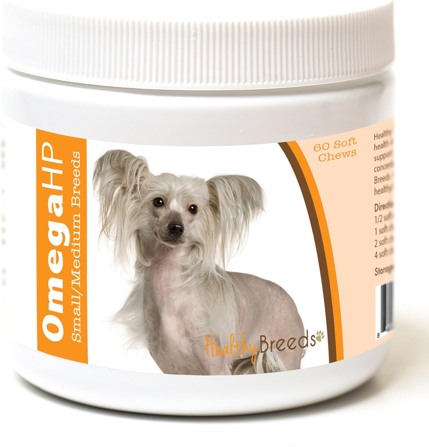 Chinese Crested Omega HP Fatty Acid Skin and Coat Support Soft Chews - 60 Count for Healthy Breeds