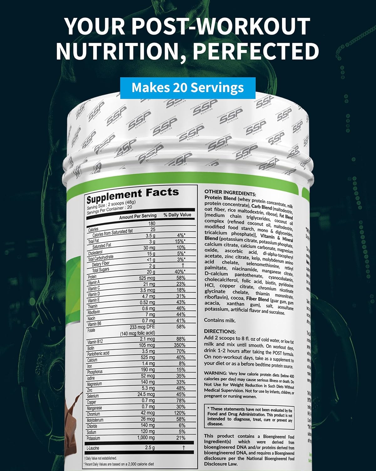 Chocolate Meal Replacement with Whey Isolate, Casein, Leucine & MCT - Low-Calorie Protein for Lean Muscle