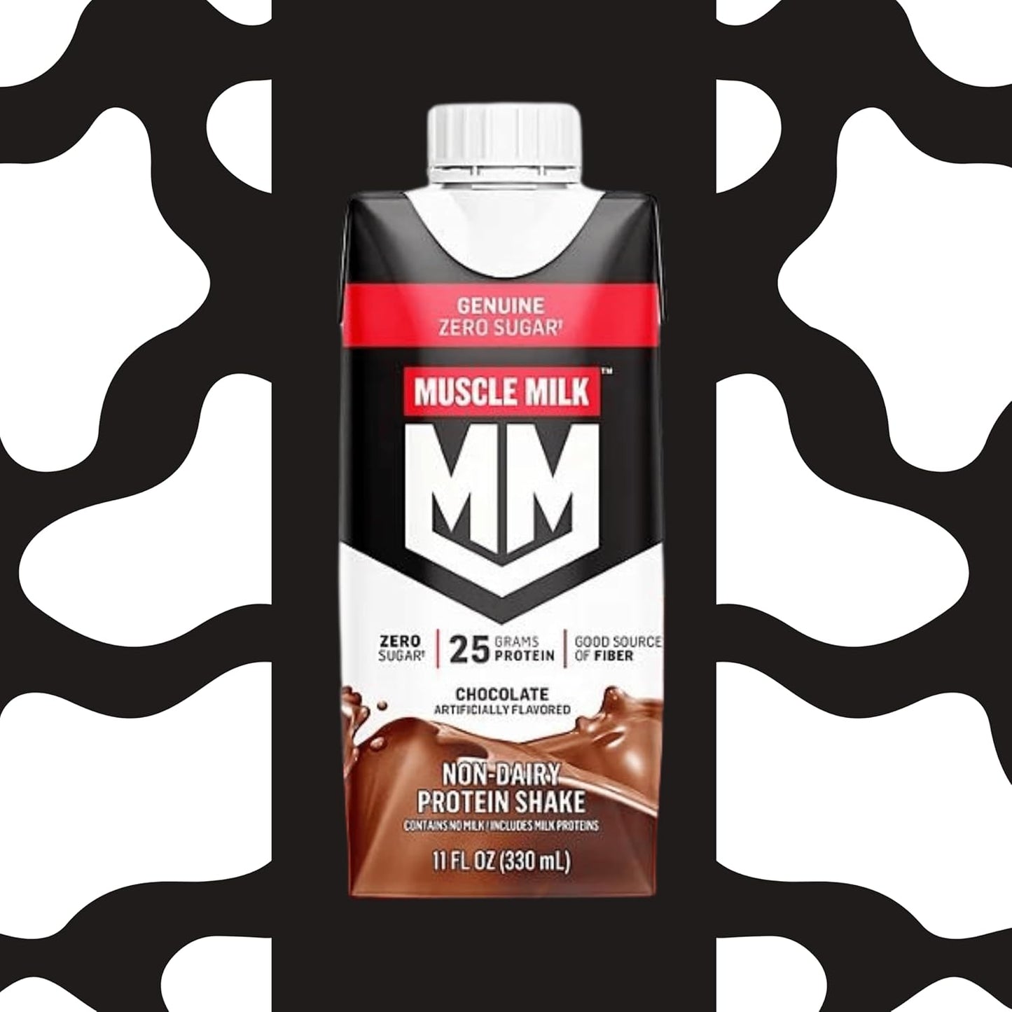 Chocolate Muscle Milk Protein Shake with 25g Protein, Zero Sugar, Vitamins, Fiber - 8 Pack of 11 Fl Oz Genuine Protein Shakes