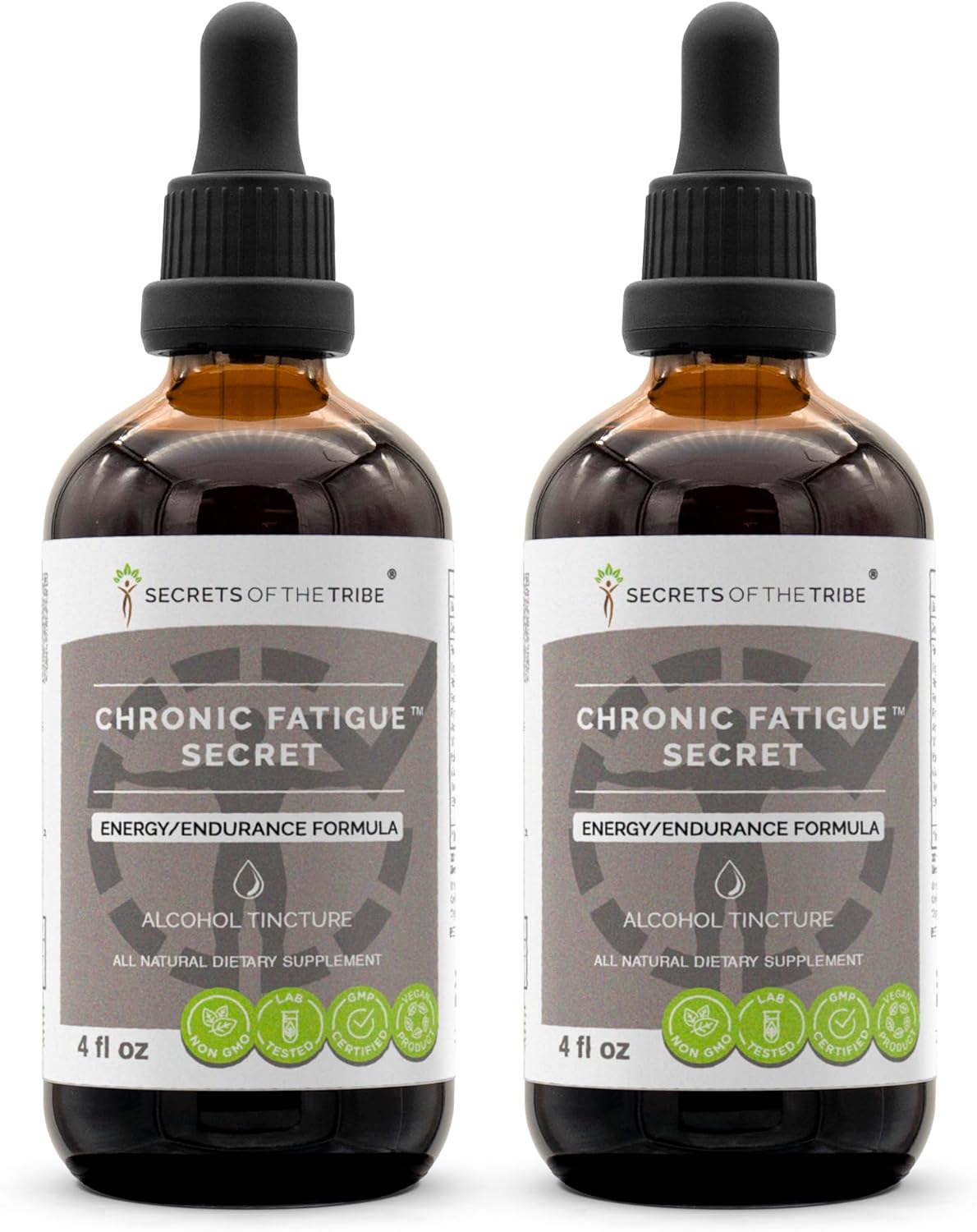 Chronic Fatigue Secret Herbal Supplement Liquid Extract for Energy and Endurance - 2 Bottles of 4 fl oz