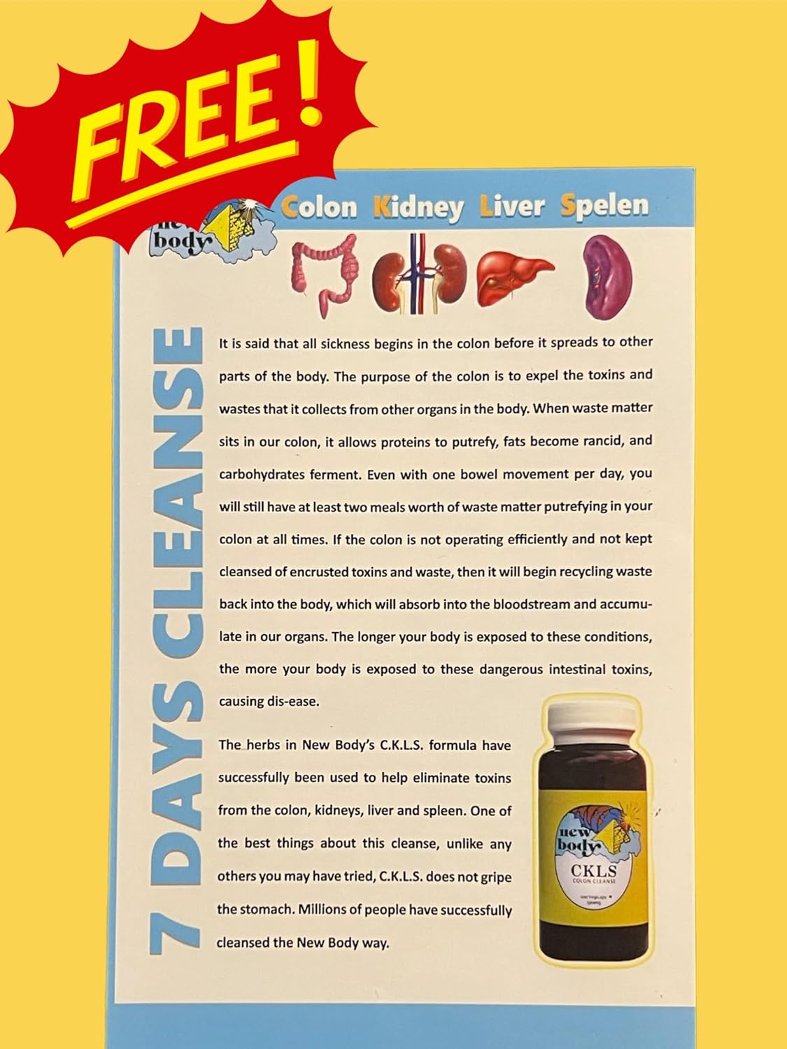 CKLS Herbal Supplement Capsules for Colon, Kidney, Liver, and Spleen Health - Small Size, 50 Count