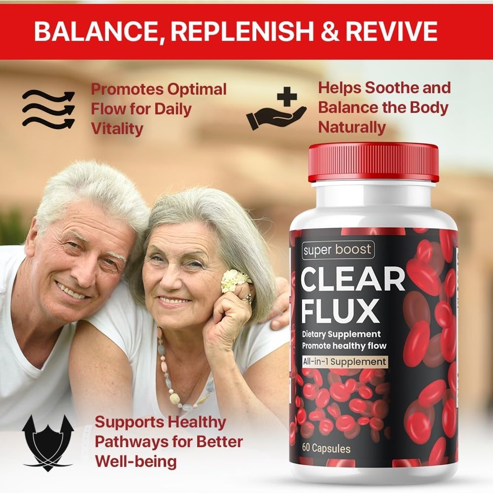 ClearFlux Detox Cleanse Capsules - 2 Pack for Blood Vessel & Liver Support - Maximum Strength All Natural Formula - 120 Capsules