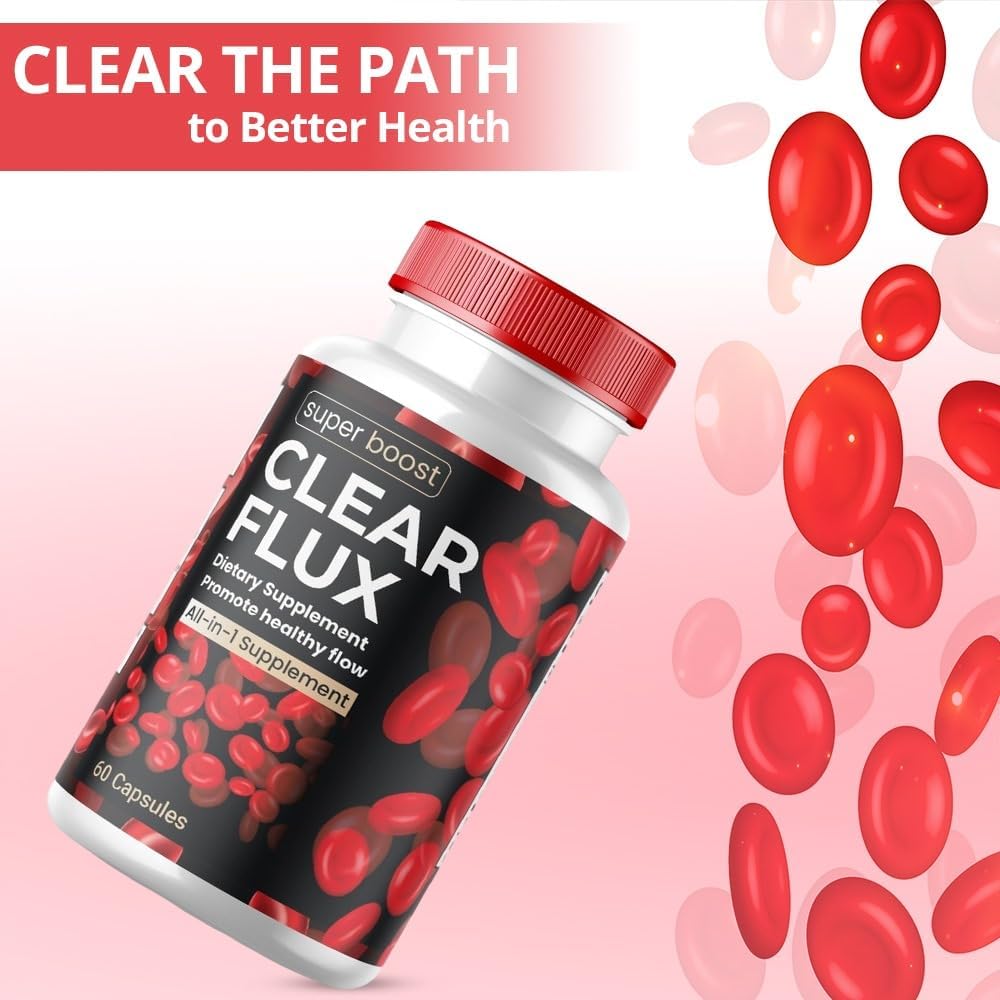 ClearFlux Detox Cleanse Capsules - 2 Pack for Blood Vessel & Liver Support - Maximum Strength All Natural Formula - 120 Capsules