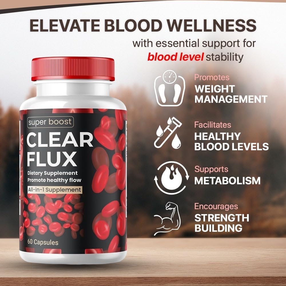 ClearFlux Detox Cleanse Capsules - 2 Pack for Blood Vessel & Liver Support - Maximum Strength All Natural Formula - 120 Capsules