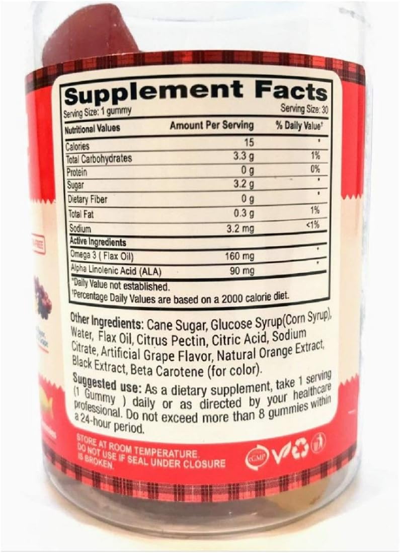 Cod Liver Oil Gummies with Vitamins A, B1, D, and E for Immune System Support - Mango Flavor (30 Gummies)