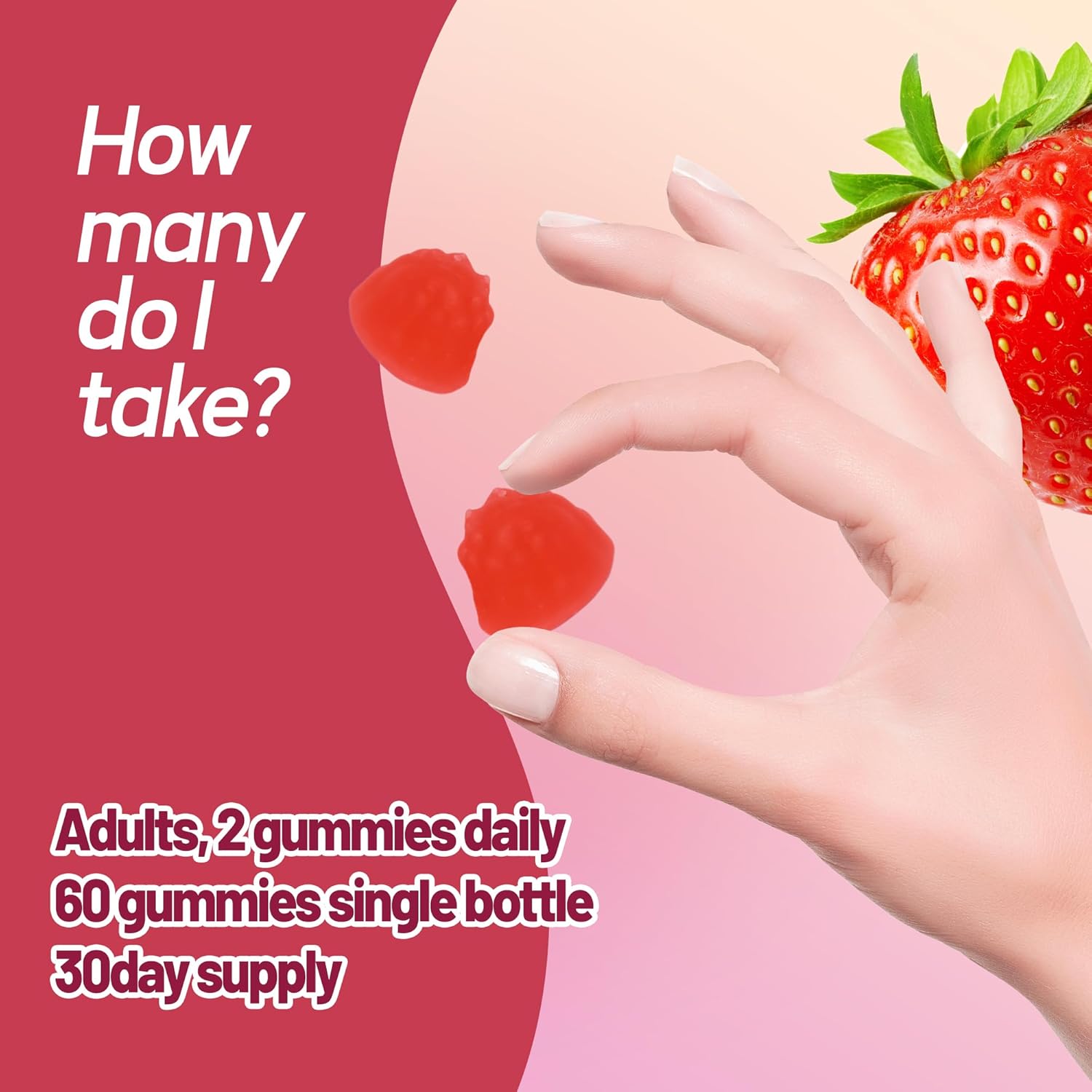 Collagen Glow Gummies for Women - Supports Skin Elasticity, Firmness & Hydration - 30 Day Supply, 60 Count