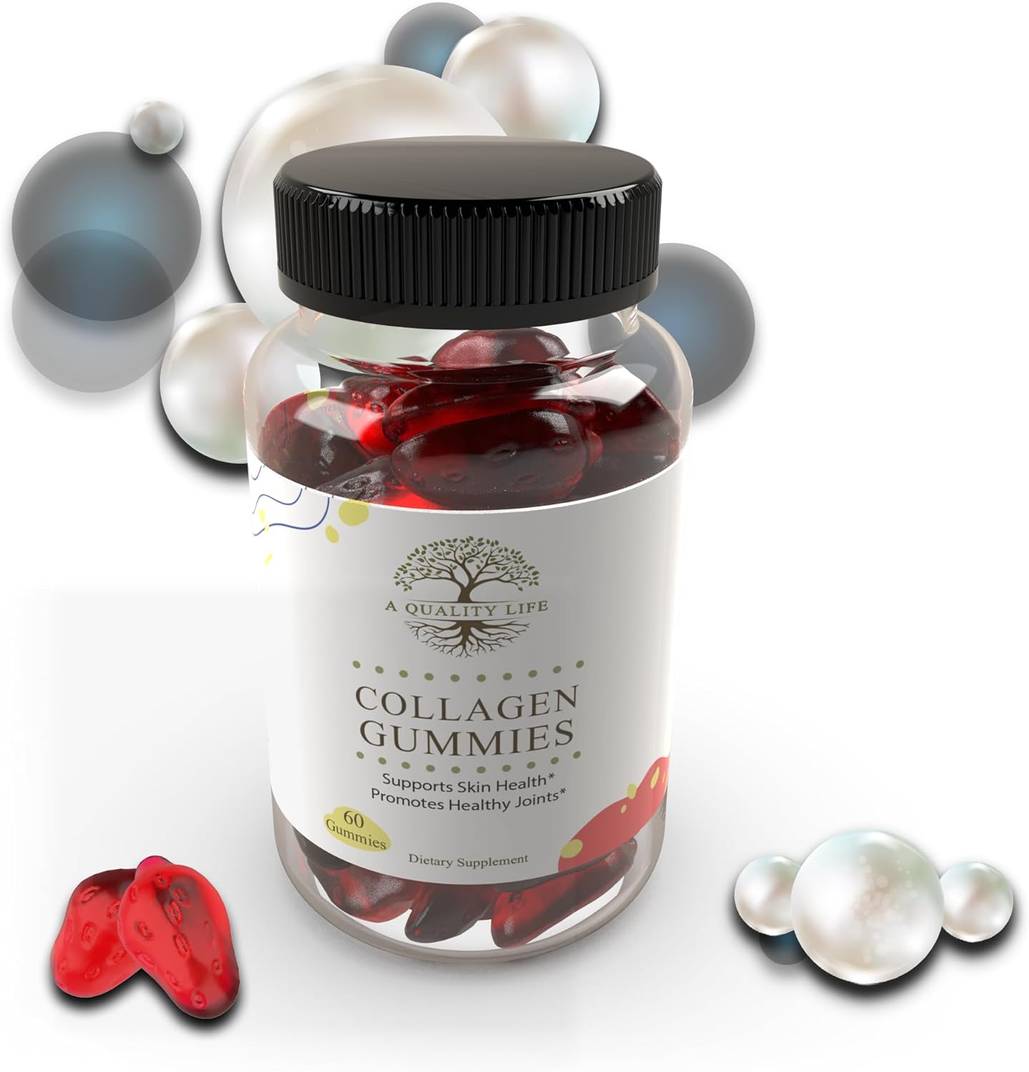 Collagen Gummies with Biotin for Hair, Skin & Nails Support - Hydrolyzed Collagen Gummy Vitamins for Quality Life