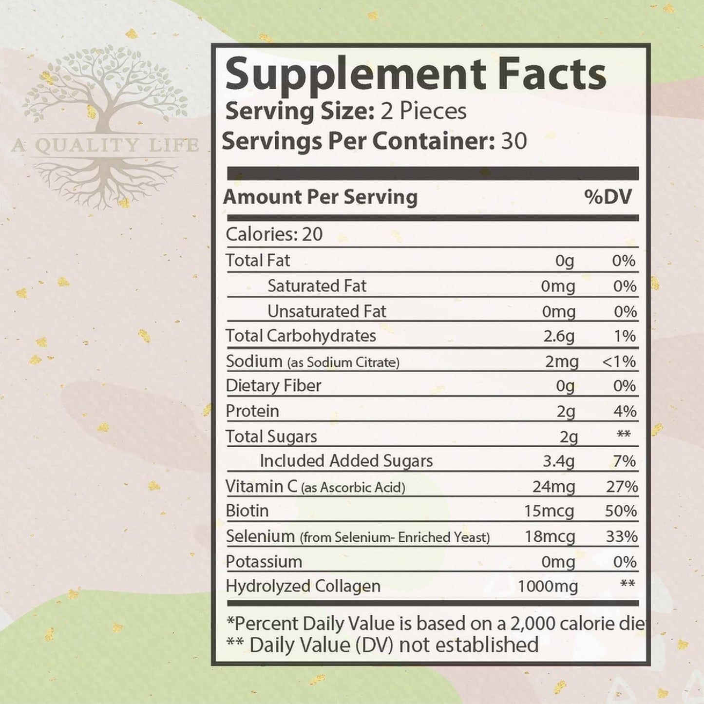 Collagen Gummies with Biotin for Hair, Skin & Nails Support - Hydrolyzed Collagen Gummy Vitamins for Quality Life