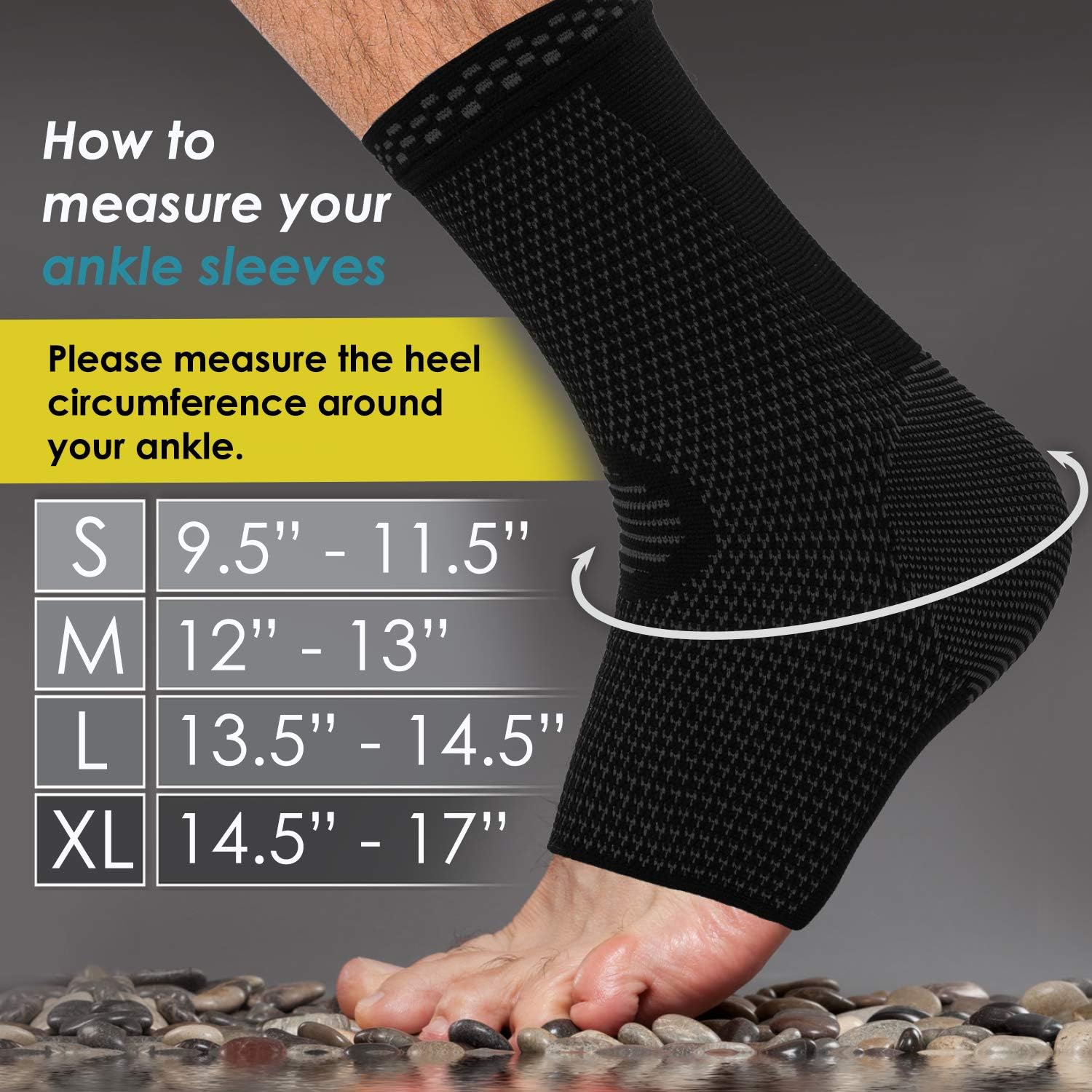 Compression Support Sleeve for Swelling, Sprain, Plantar Fasciitis - POWERLIX Legs Orthopedic Brace (Pair) - Ideal for Arthritis & Tendinitis