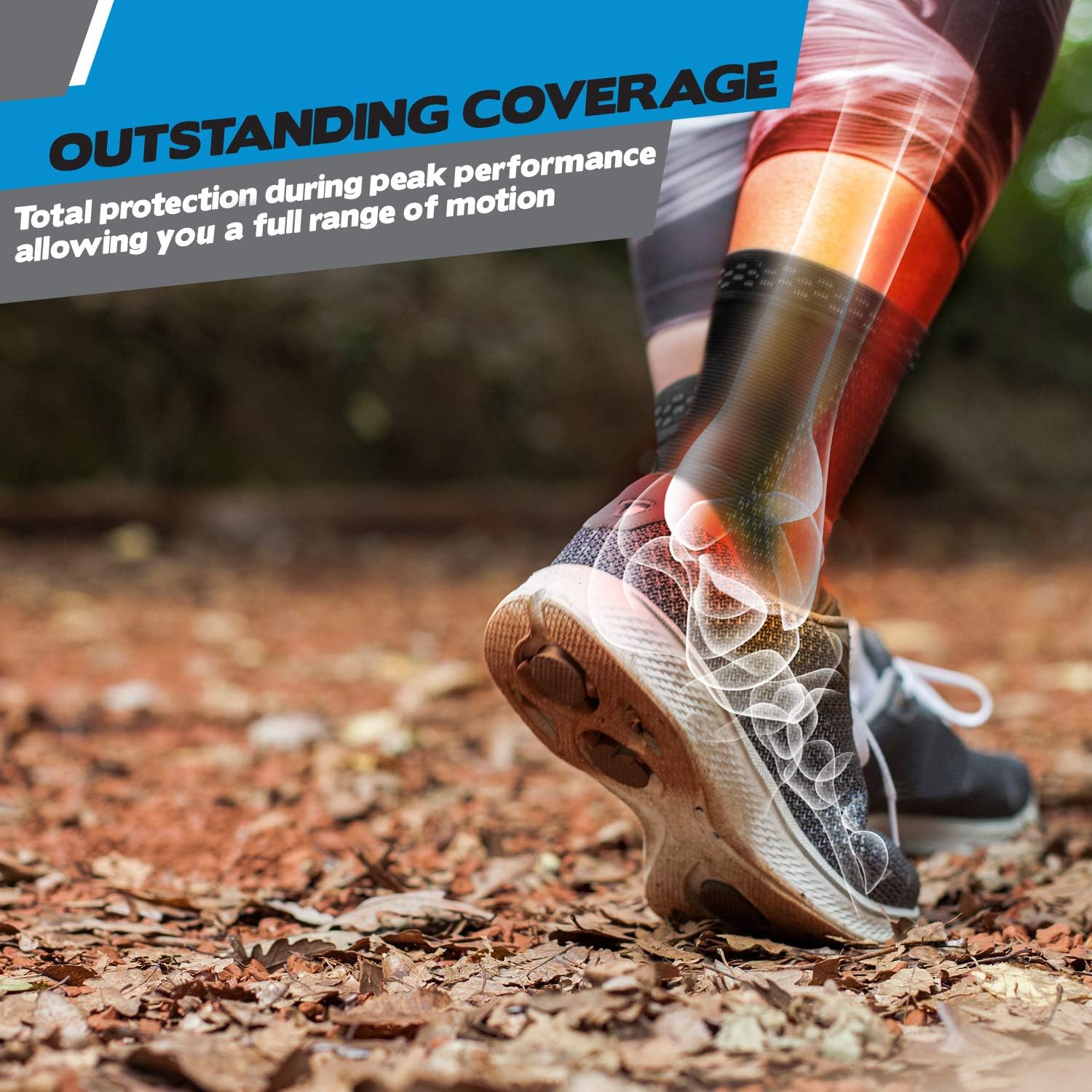 Compression Support Sleeve for Swelling, Sprain, Plantar Fasciitis - POWERLIX Legs Orthopedic Brace (Pair) - Ideal for Arthritis & Tendinitis