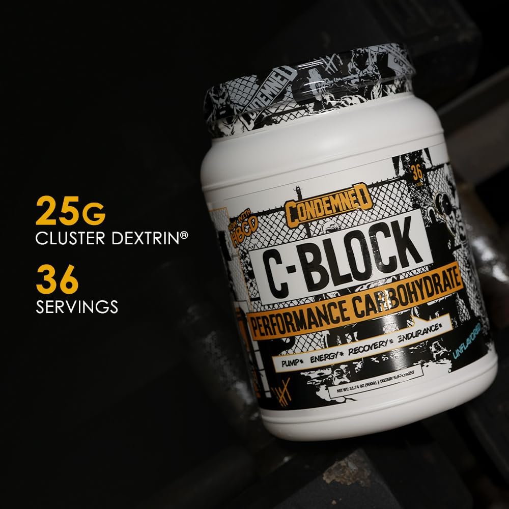 Condemned Labz C-Block Performance Carbohydrate Powder - 25g Carb10, Rapid Digestion - Boost Stamina & Recovery - 36 Servings (Unflavored)
