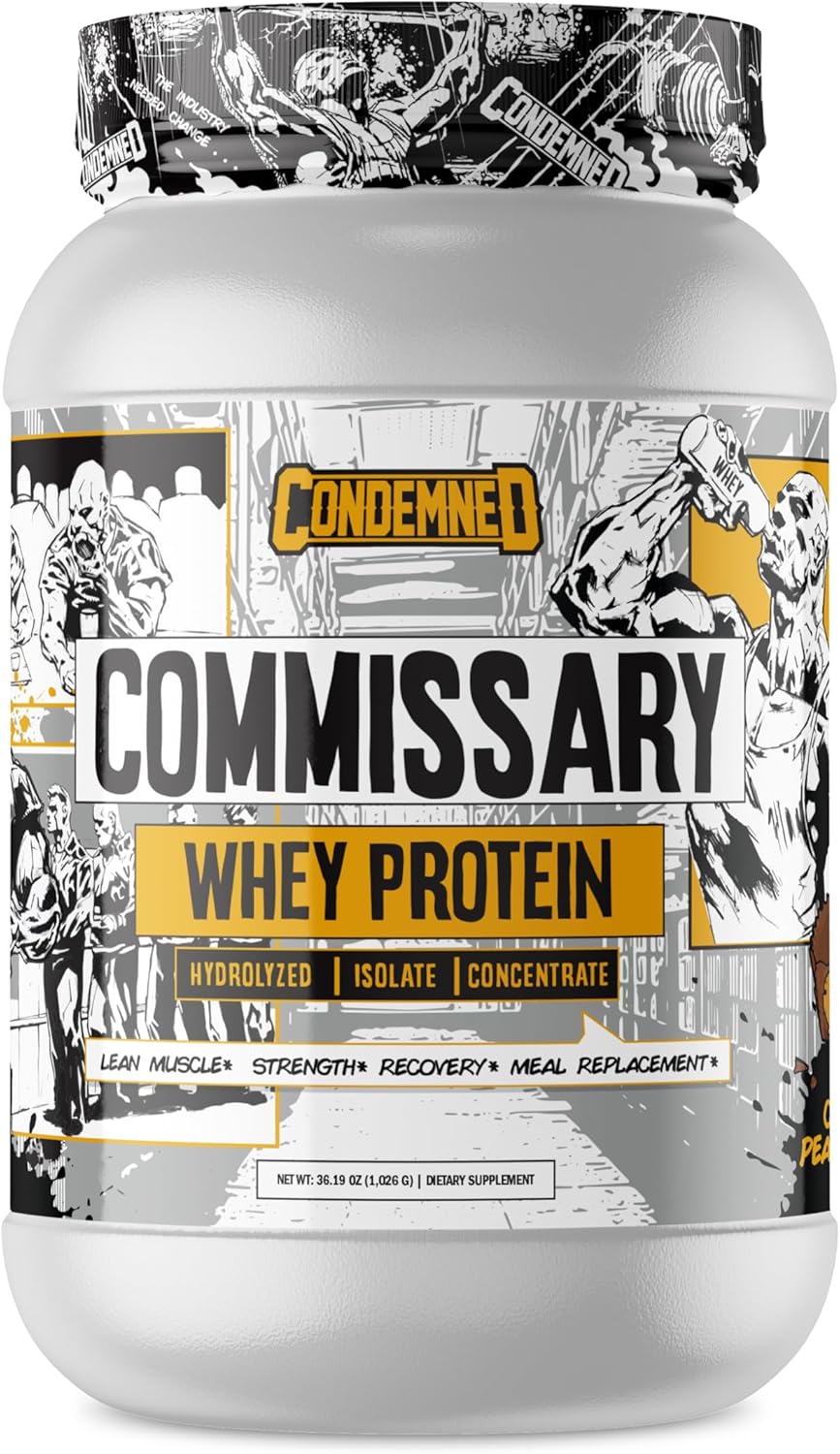CONDEMNED Labz Commissary Whey Protein - Hydrolyzed Isolate & Concentrate - Low Carb, Low Calorie - Chocolate Peanut Butter Flavor - 27 Servings