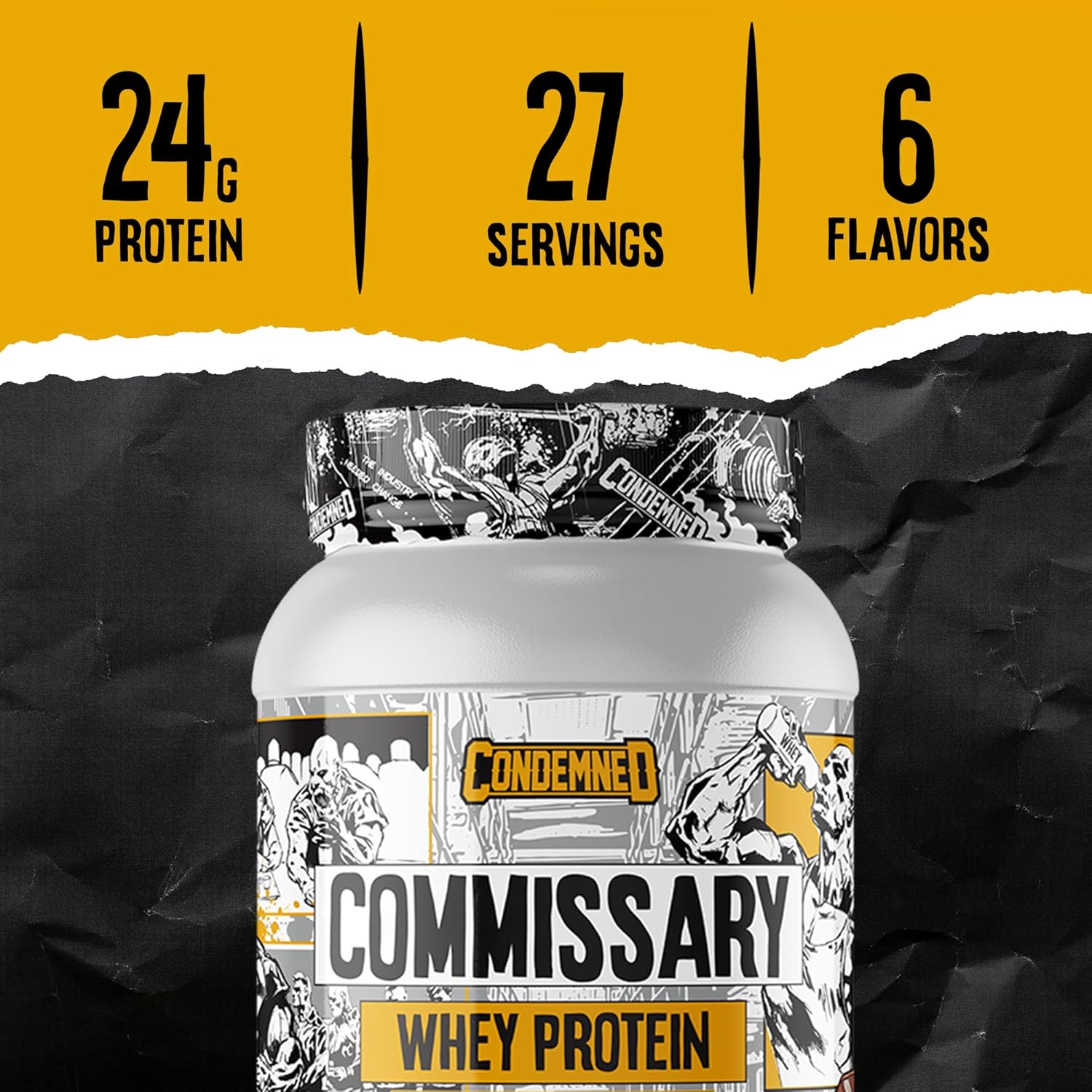 CONDEMNED Labz Commissary Whey Protein - Hydrolyzed Isolate & Concentrate - Low Carb, Low Calorie - Chocolate Peanut Butter Flavor - 27 Servings