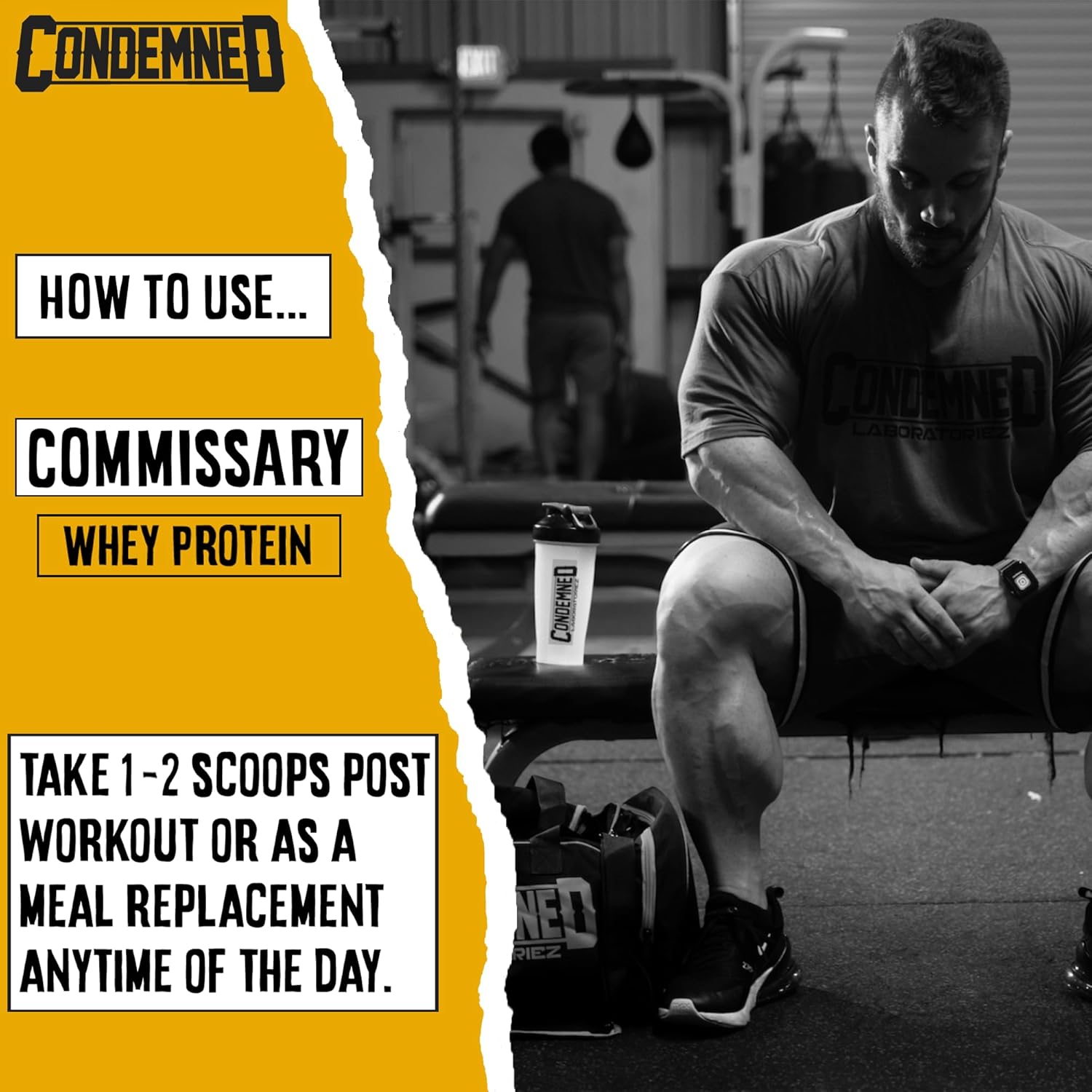 CONDEMNED Labz Commissary Whey Protein - Hydrolyzed Isolate & Concentrate - Low Carb, Low Calorie - Chocolate Peanut Butter Flavor - 27 Servings
