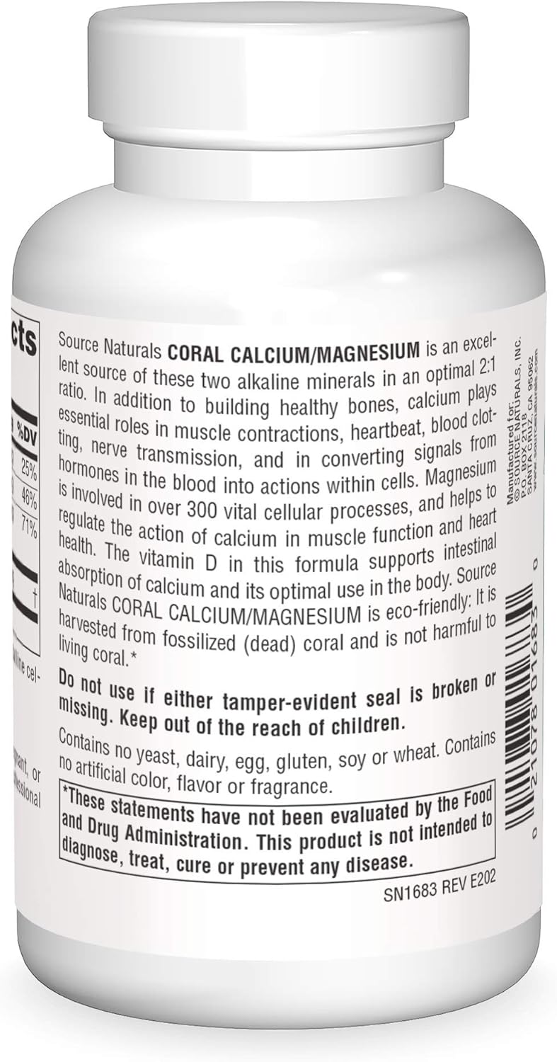 Coral Calcium with Magnesium Capsules - 90 Count by Source Naturals