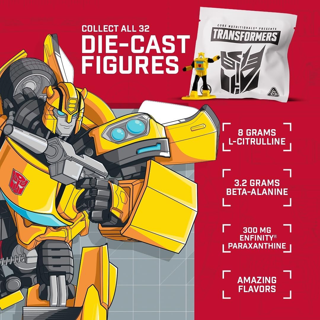 Core Nutritionals Energon Pre Workout Supplement Formula with Free Megatron Prize - Blood Orange Passion Fruit (20 Servings)