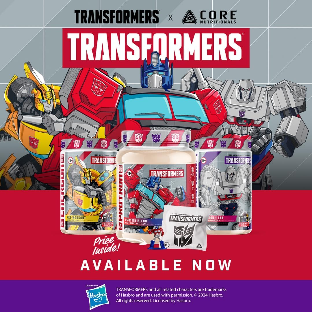 Core Nutritionals Transformers Protron Protein Blend Supplement (2 lbs, Mixed Berry Cheesecake) - Adult Formula with Free Prize