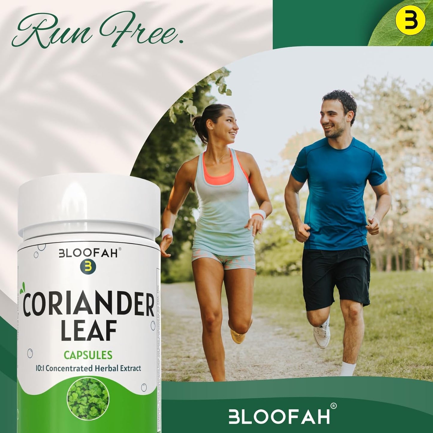 Coriander Leaf Capsules 500mg | 10:1 Concentrated Extract | Herbal Supplement | Non-GMO | Plant-Based (180 Count)