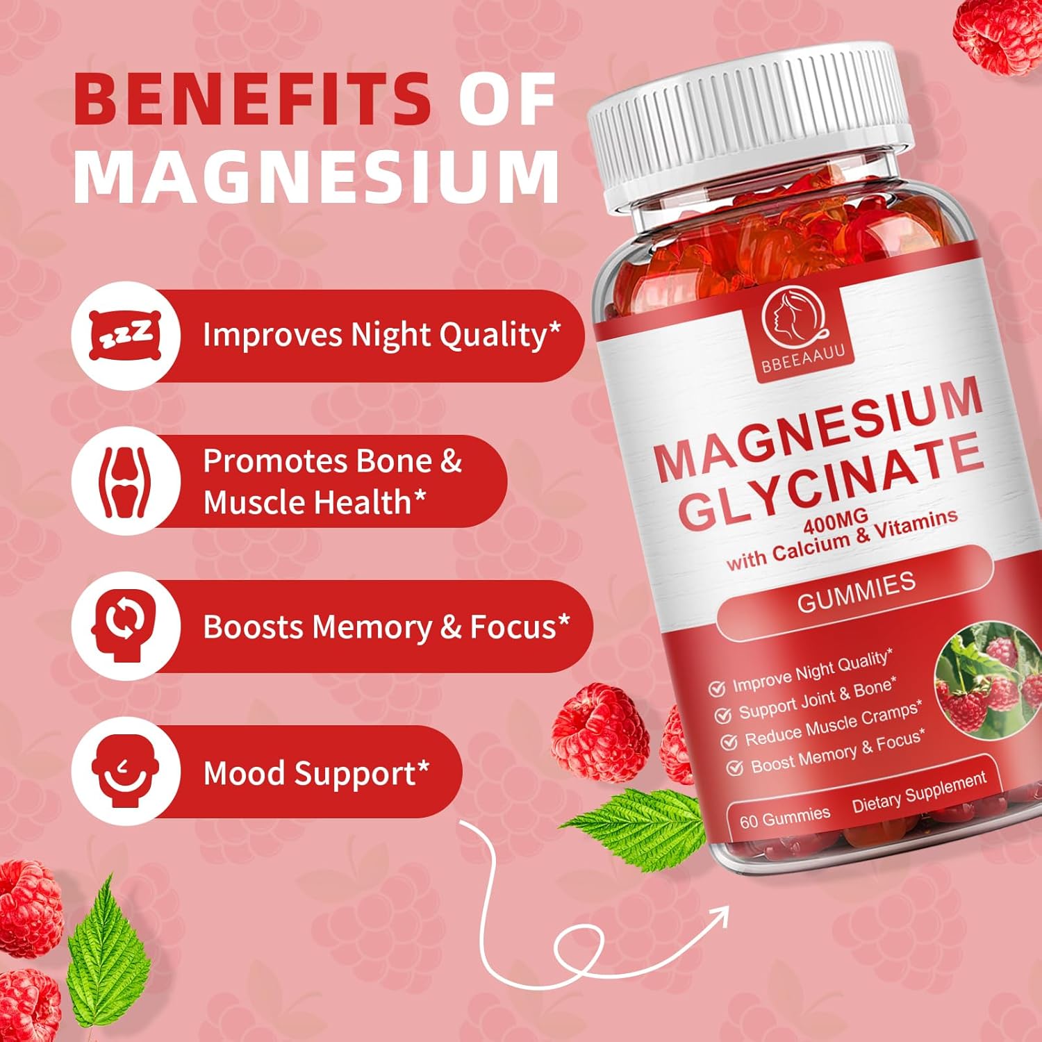 Cortisol Supplement Capsules and Magnesium Gummies for Stress Relief and Relaxation