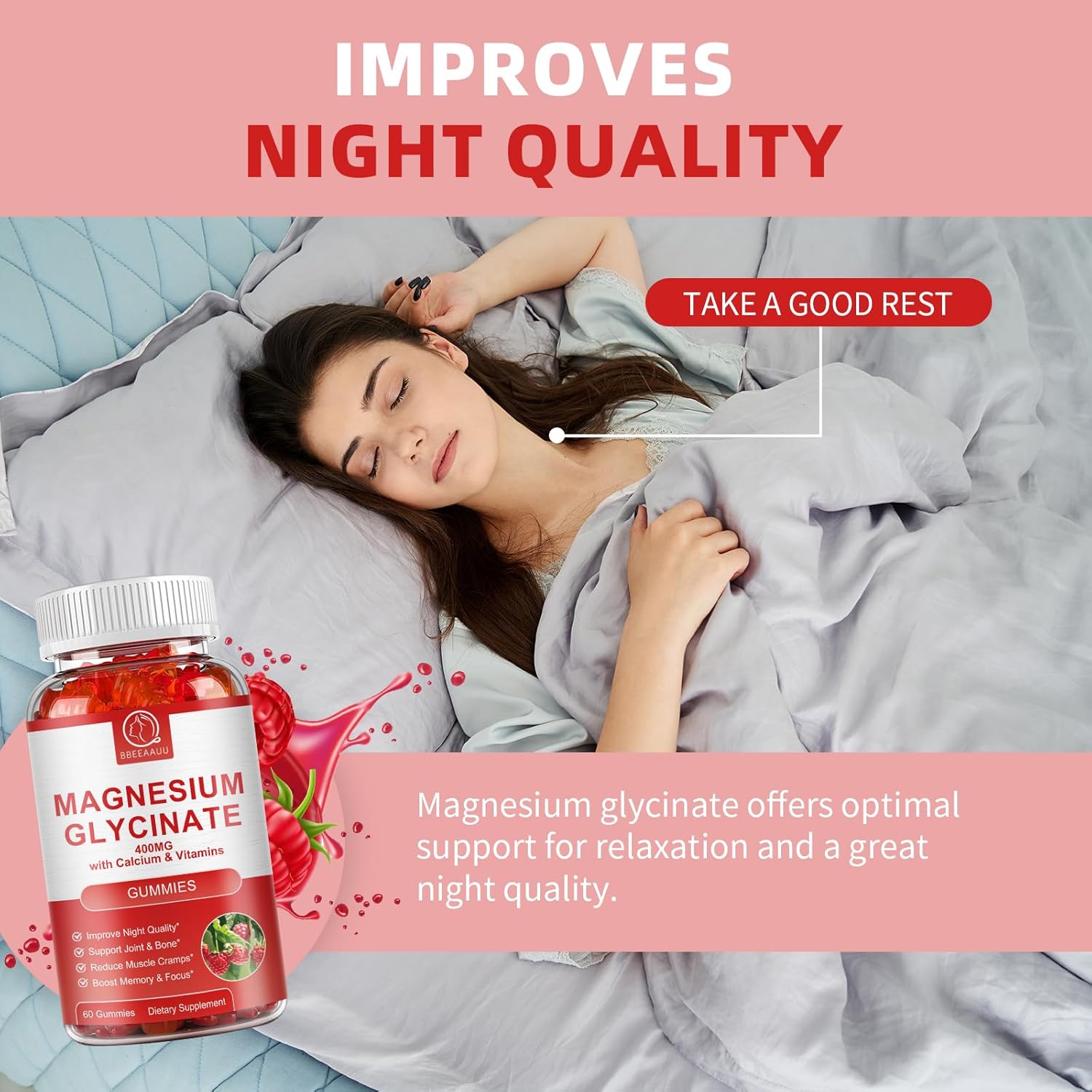 Cortisol Supplement Capsules and Magnesium Gummies for Stress Relief and Relaxation