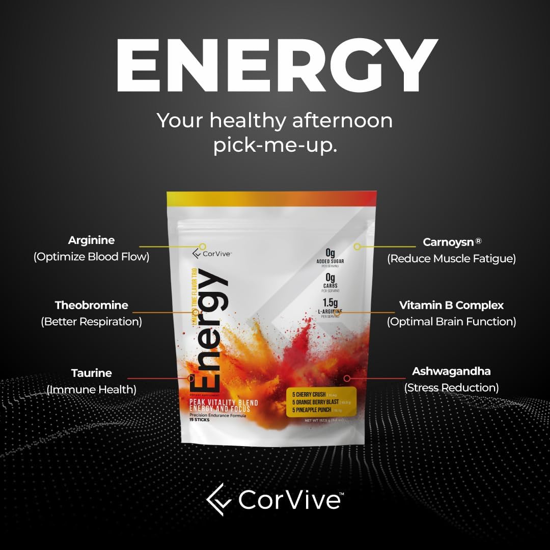 CorVive Trio Pack: Cherry, Orange, and Pineapple Flavored Drink Mixes