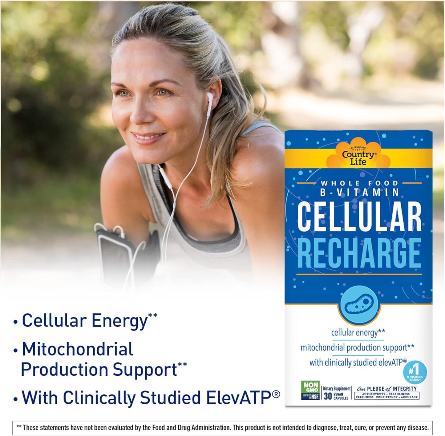 Country Life B Vitamin Cellular Recharge Supplement - 30 Tablets