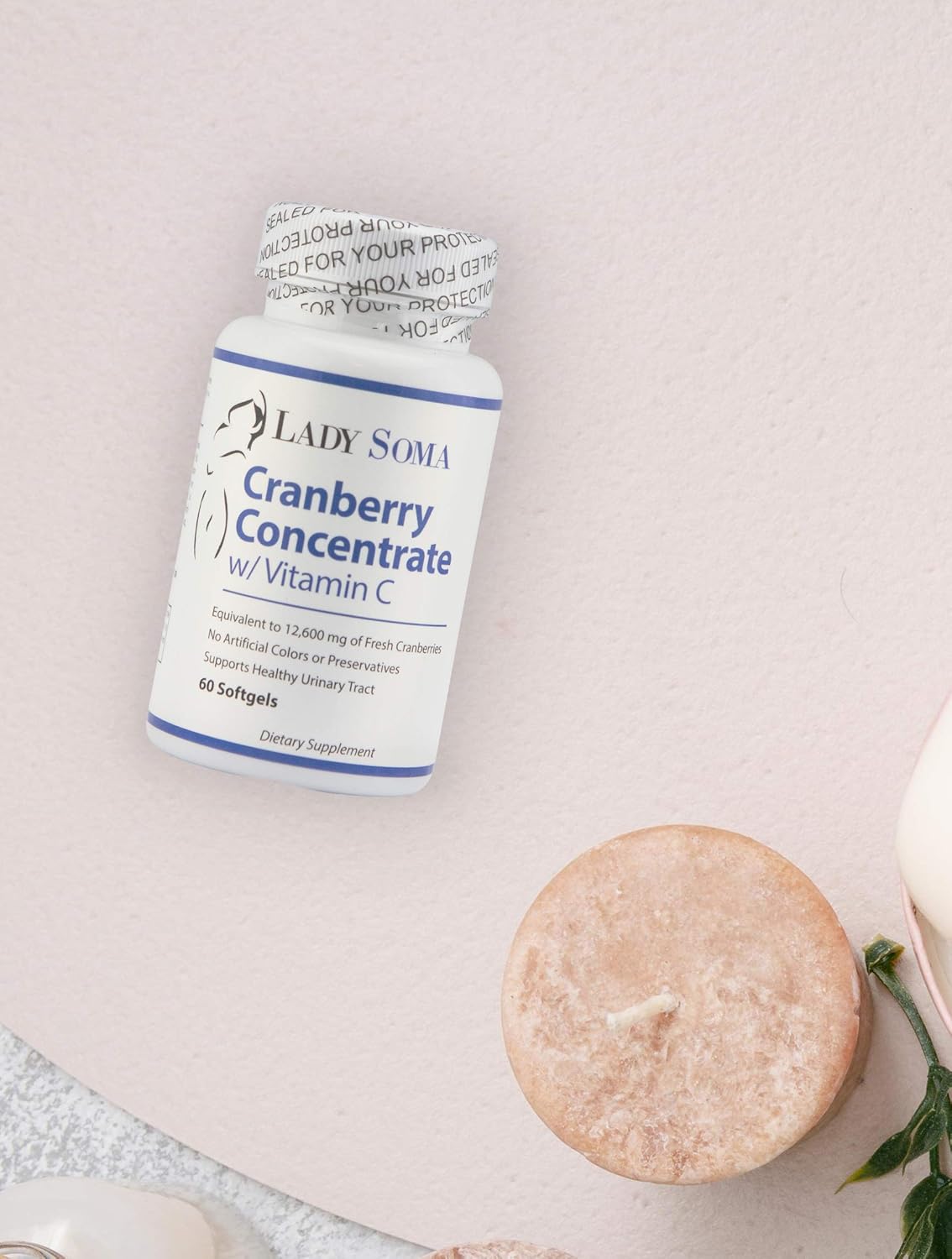 Cranberry UTI Dietary Supplement with Vitamin C - 60 Soft Gels by Lady Soma