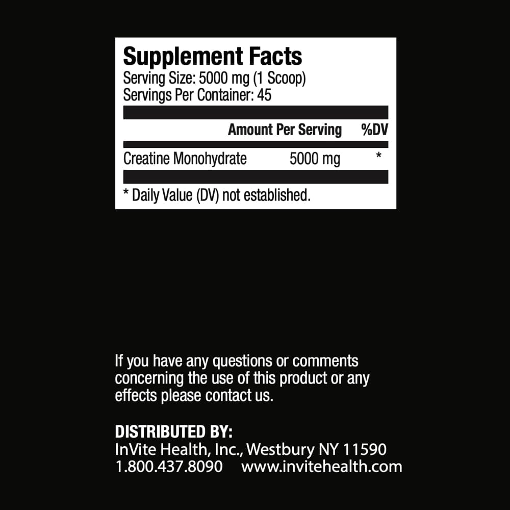 Creatine Monohydrate Powder - Boosts Muscle Function, Exercise Performance, Energy Metabolism - 5000 mg - 45 Servings