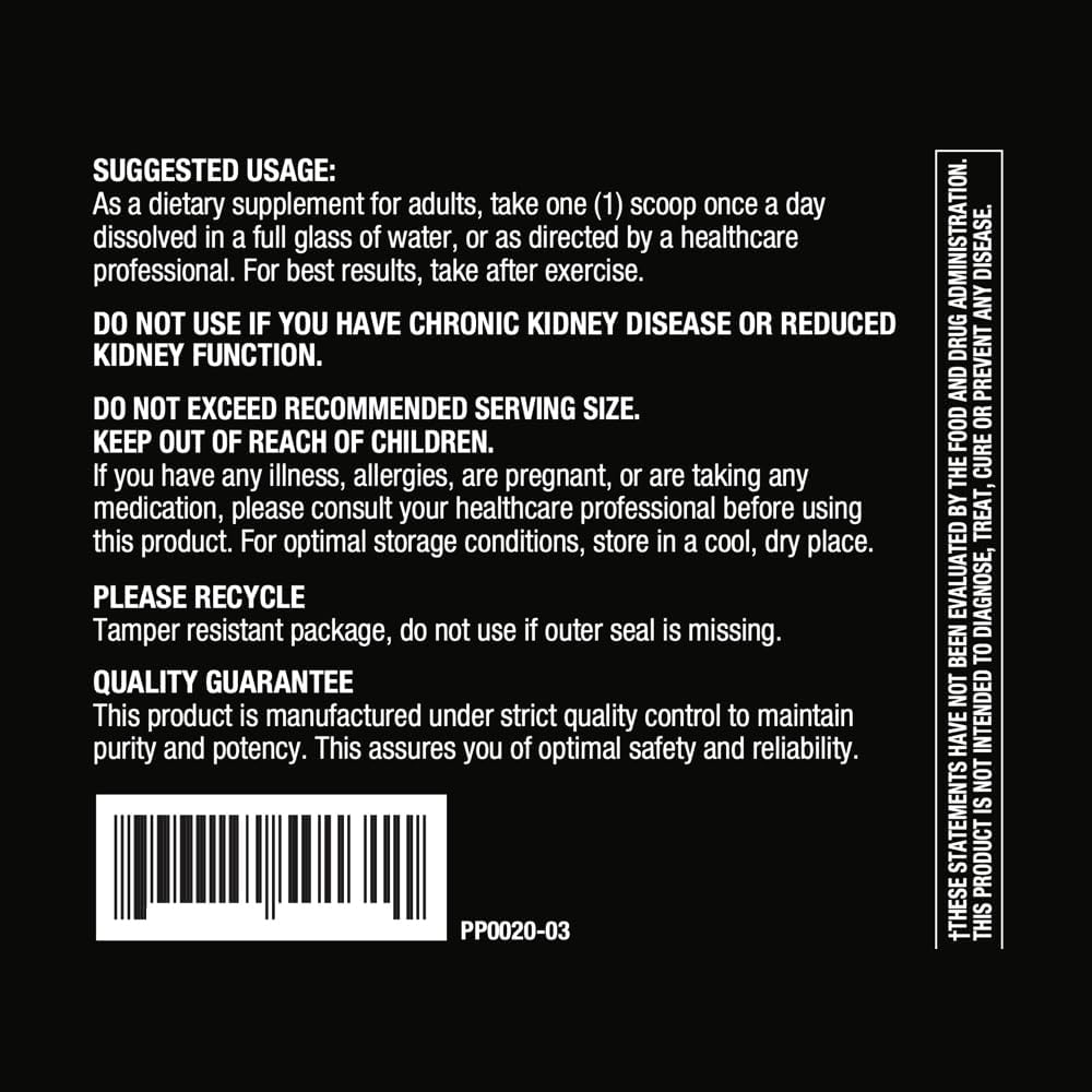 Creatine Monohydrate Powder - Boosts Muscle Function, Exercise Performance, Energy Metabolism - 5000 mg - 45 Servings
