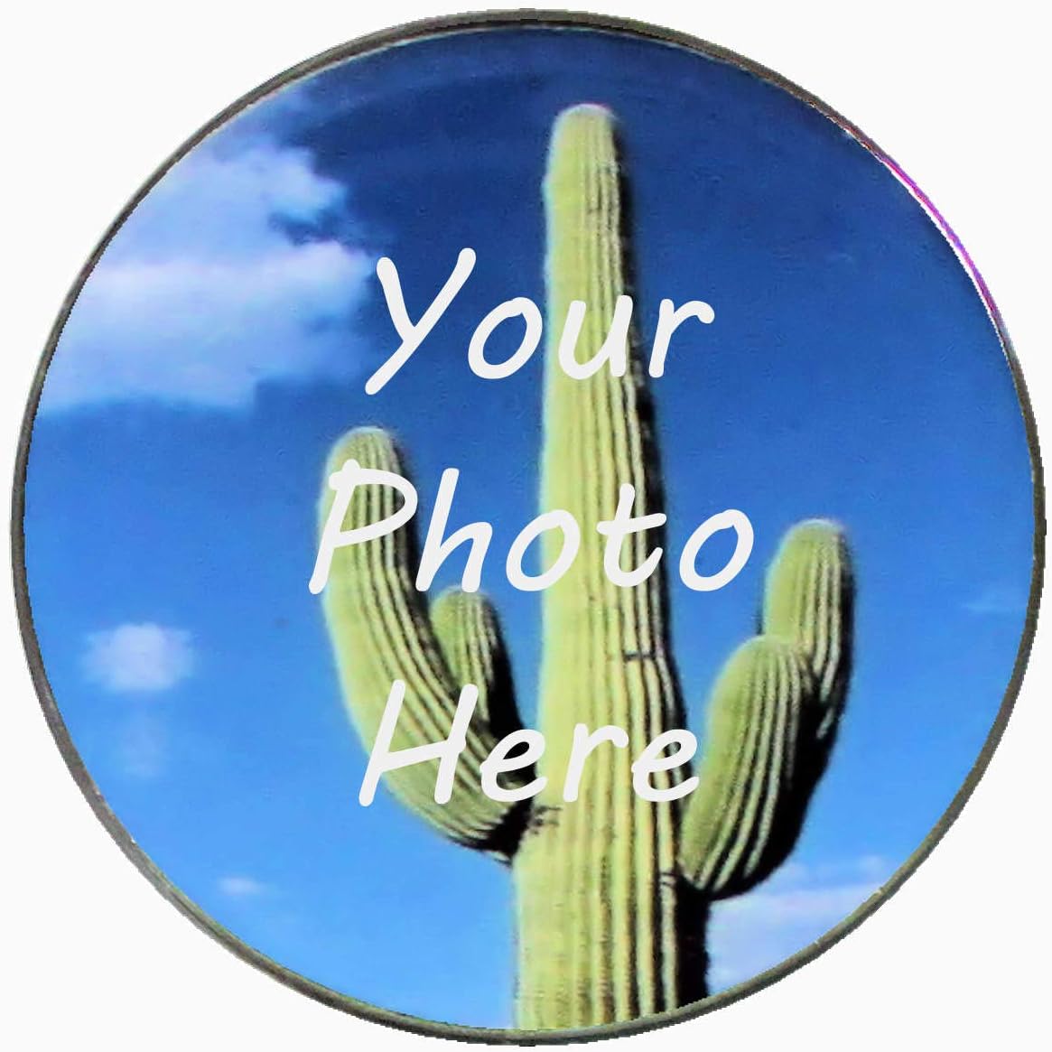 Customized Jumbo Golf Ball Marker - Large Silver Poker Chip Size Marker with Personalized Photo - 1.5" Diameter