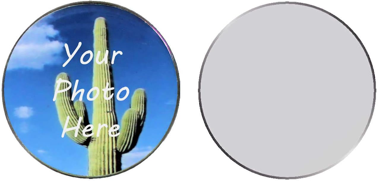 Customized Jumbo Golf Ball Marker - Large Silver Poker Chip Size Marker with Personalized Photo - 1.5" Diameter