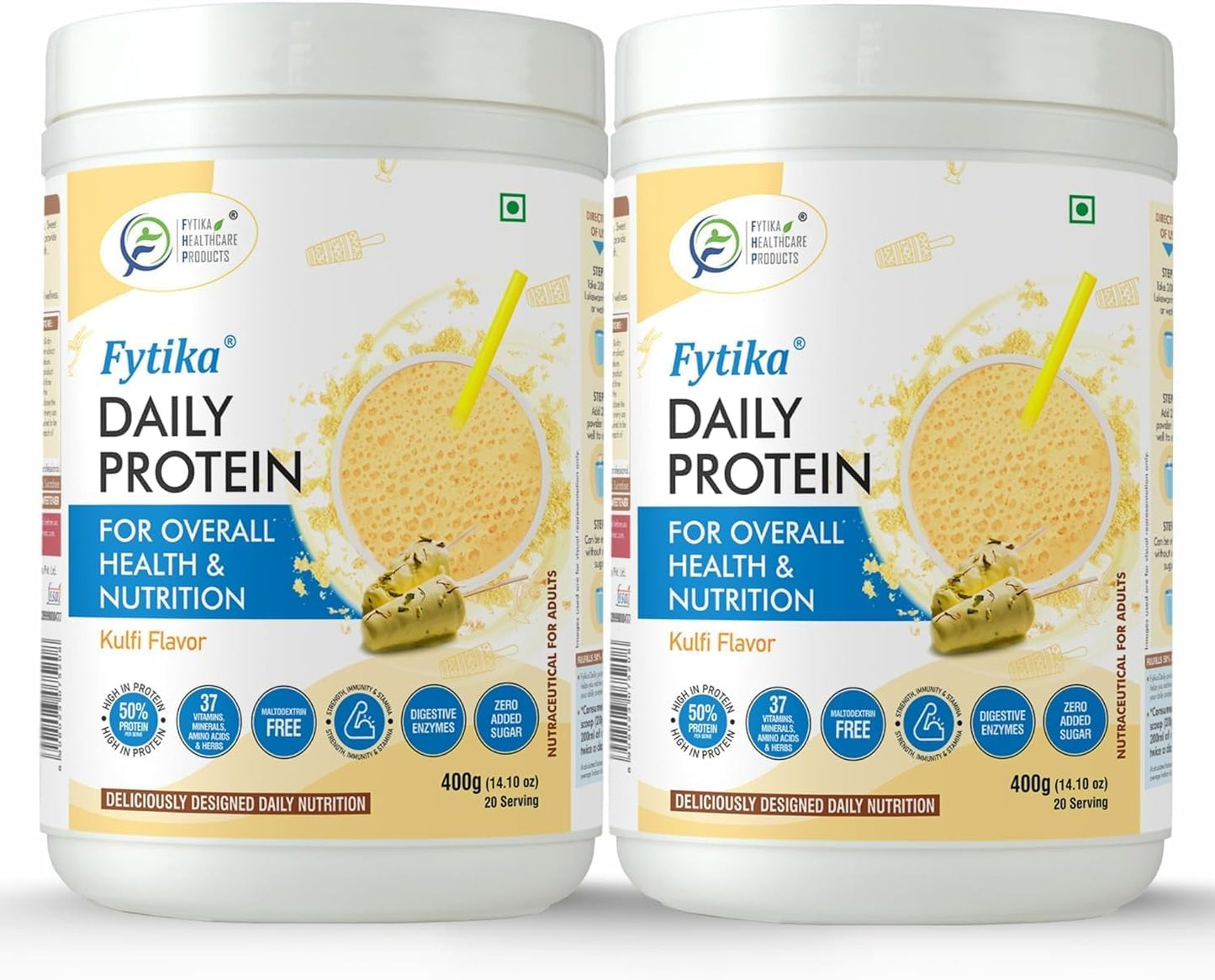 Daily Protein Powder for Adults with 37 Essential Vitamins & Minerals - 400G Kulfi Flavor