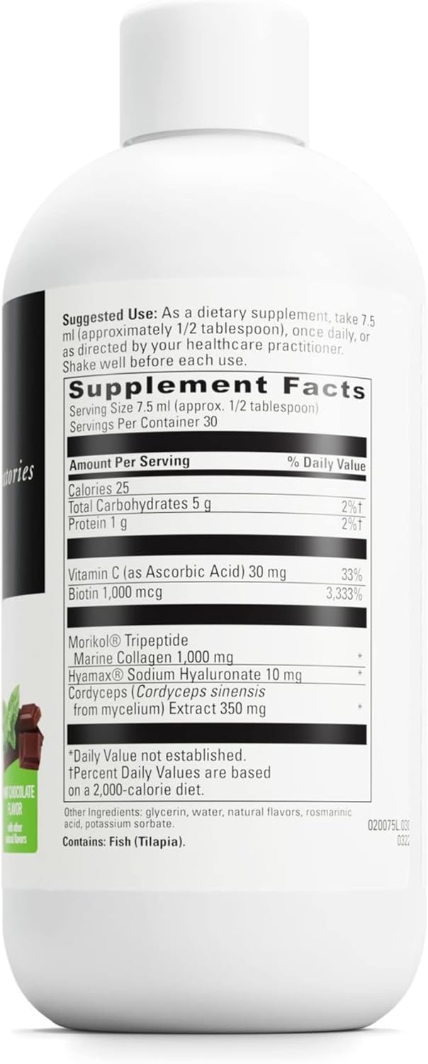 DaVinci Laboratories Collagen Bright Liquid Supplement for Healthy Skin - Mint Chocolate - 30 Servings