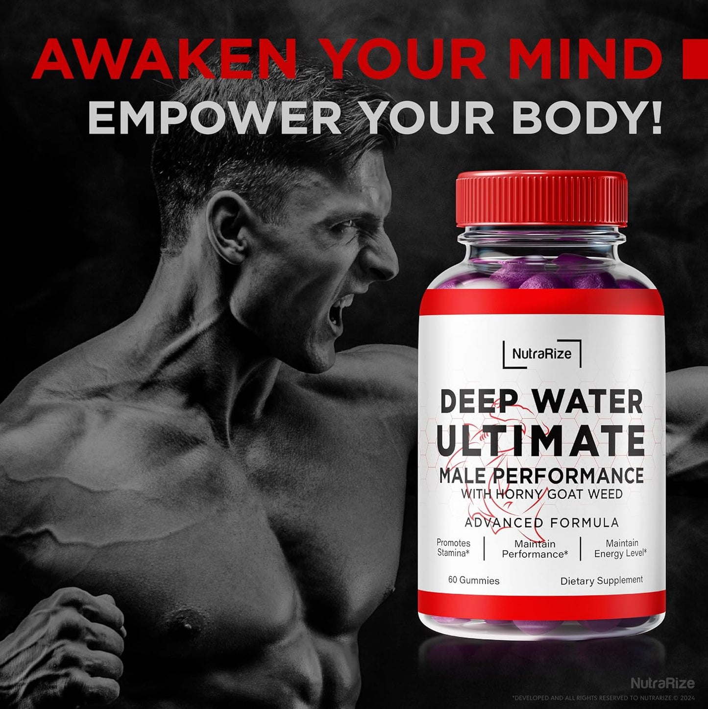 Deep Water Ultimate Male Gummies - Premium Essentials for Men - Performance Boost (60 Gummies)