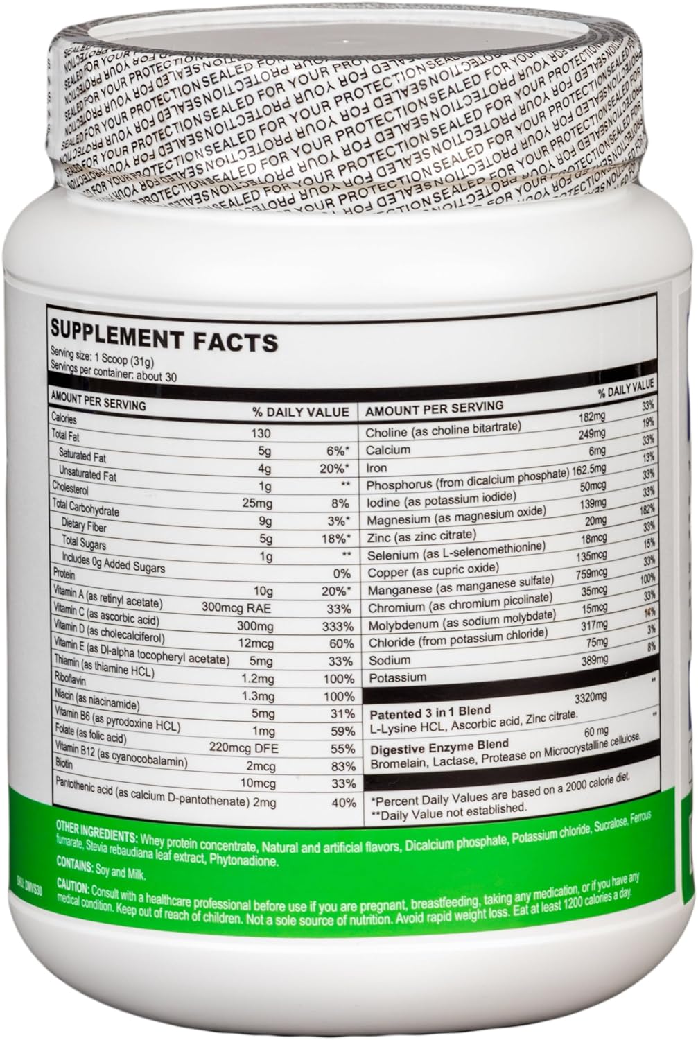 Del Mar Health Enable Vanilla Slimming Formula Shake - 2lb 8oz Meal Replacement for Delicious & Healthy Results