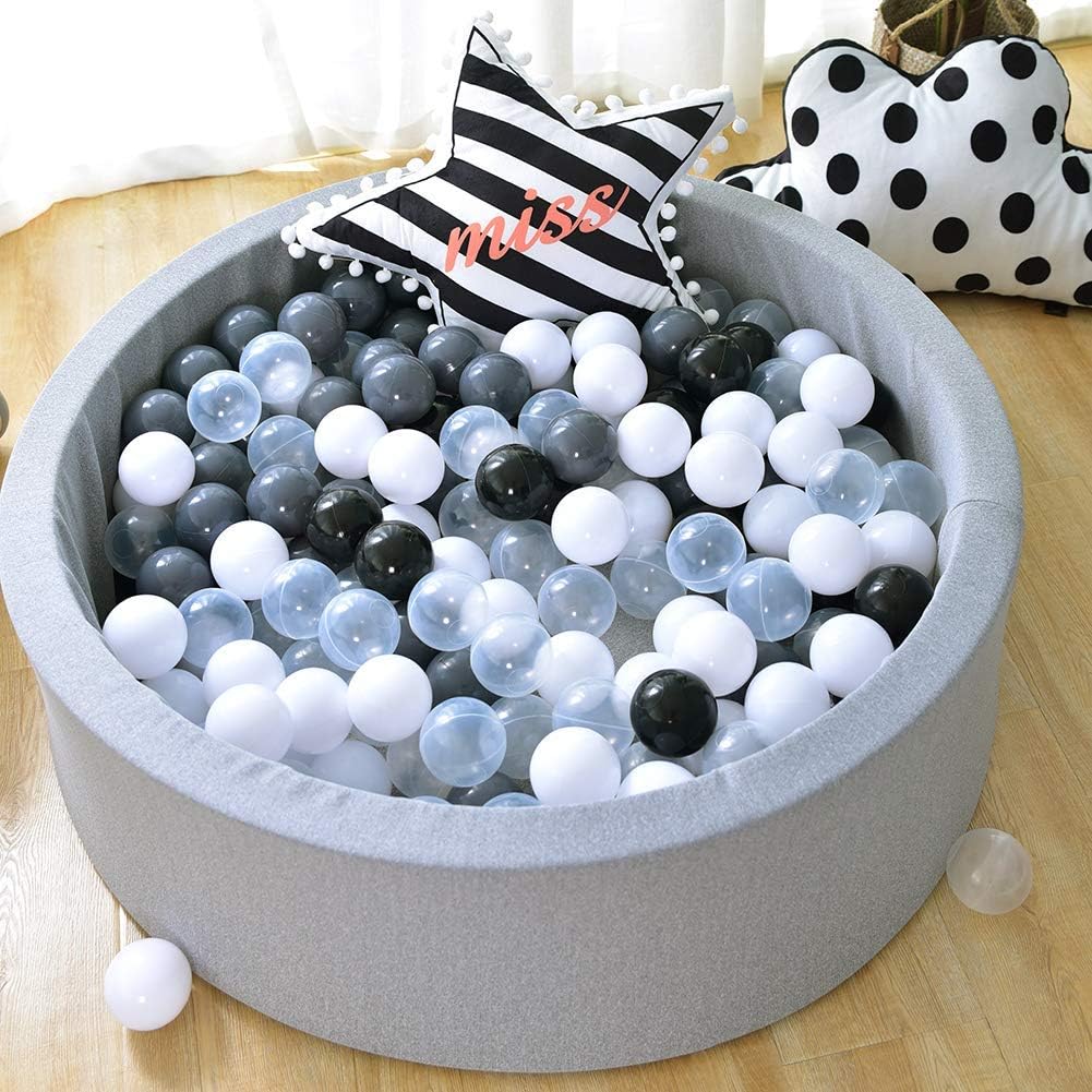 Deluxe Kids Ball Pit Kiddie Balls Pool Soft Baby Playpen Indoor Outdoor - Ideal Gift for Children - Grey