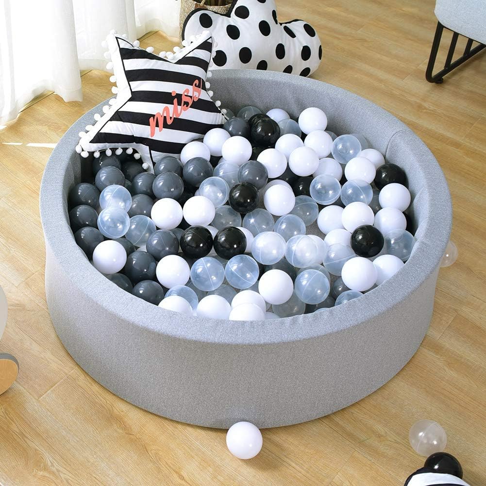 Deluxe Kids Ball Pit Kiddie Balls Pool Soft Baby Playpen Indoor Outdoor - Ideal Gift for Children - Grey