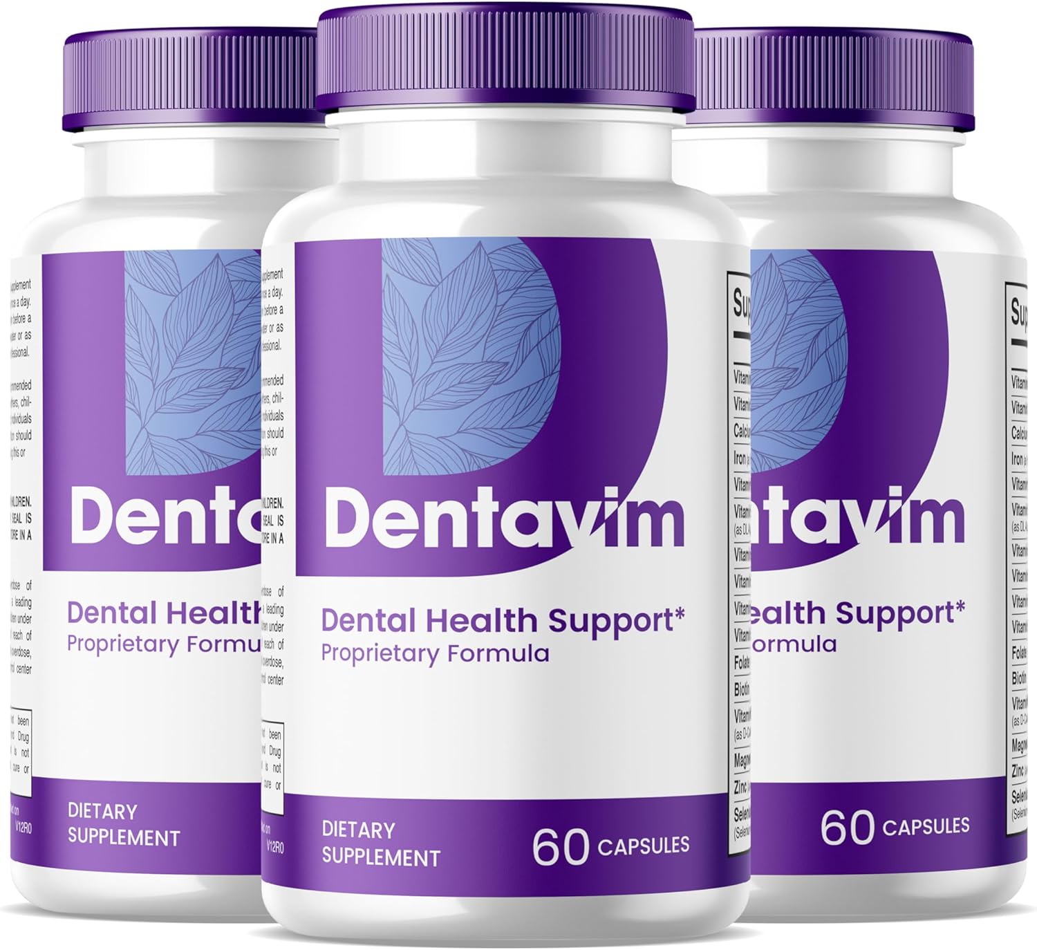 Dentavim Capsules (3 Pack) - Natural Dental Care for Teeth and Gums - Maximum Strength Formula with Vitamins & Minerals - Denta Vim Reviews