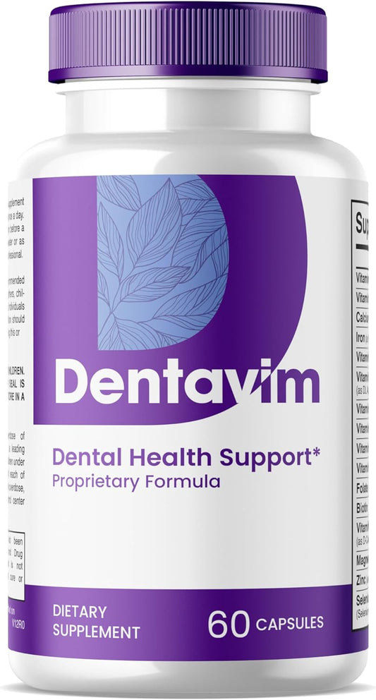 Dentavim Capsules (60 Capsules) - Natural Dental Health Formula for Teeth and Gums - Maximum Strength Oral Protection with Vitamins & Minerals