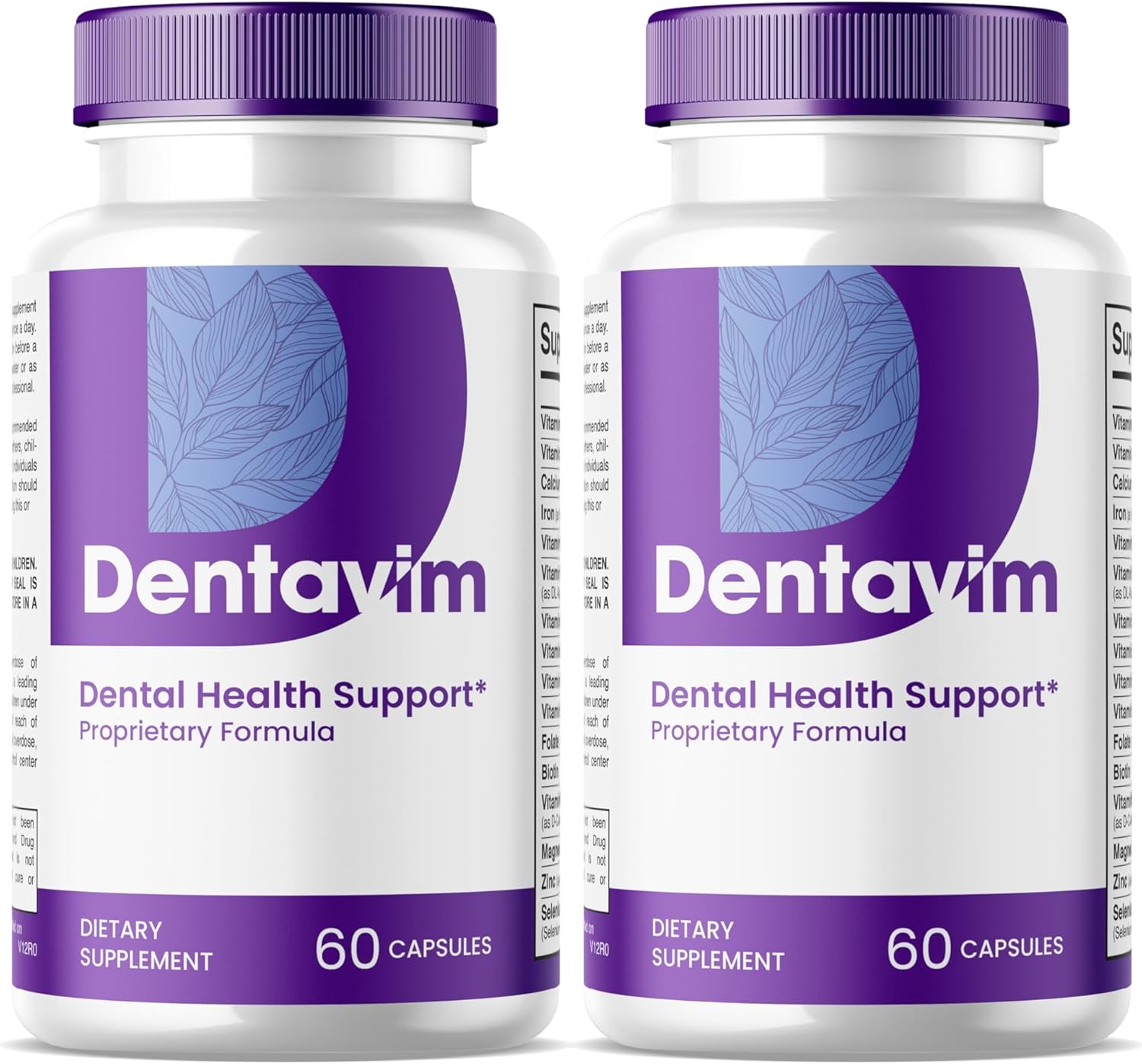 Dentavim Dental Health Formula (2 Pack) - Natural Teeth and Gum Care - Maximum Strength Oral Protection with Vitamins & Minerals - Denta Vim Advanced (120 Capsules)