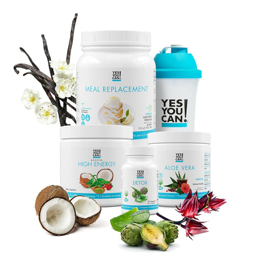 Detox Plus Kit: Vanilla Meal Replacement & Aloe Vera Hibiscus - High Energy Shake Booster & Detox Supplement for Health Transformation