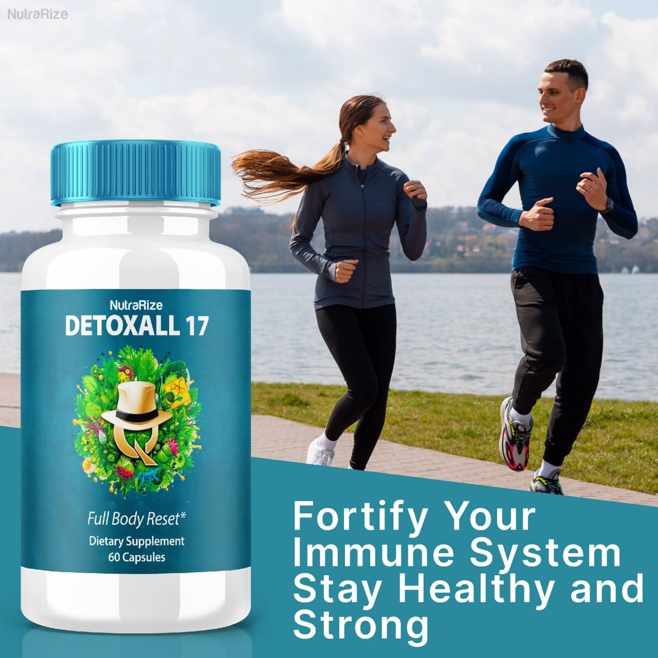 DetoxAll 17 Full Body Reset Dietary Supplement - Maximum Strength All-Natural Pills for Energy Boost and Overall Wellness (60 Capsules)
